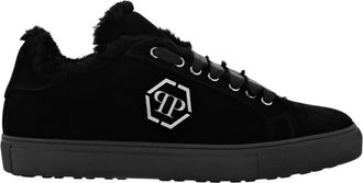 Philipp Plein Shearling Lo-Top Sneakers - Heren - Sneakers - Zwart - 39 EU - Leer - Schoenen