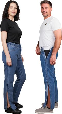 Dobsom Amarillo Adaptive Jeans for Men and Women Long Detachable Zippers | Fully Open, Removable, After Surgery, Hip Surgery, Tear Away, Ideal for Mobility I