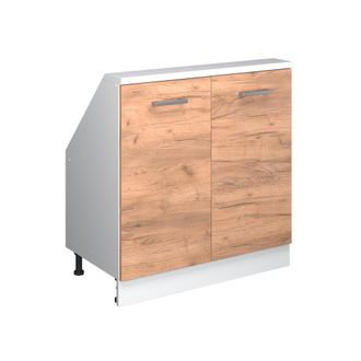 Vicco Armario De Cocina Para Techo Inclinado R-line, Oro Potencia Roble/blanco, 80 Cm Con 2 Puertas, Vicco