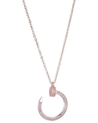 Adornia Adornia 14K Rose Gold Plated Cz Curved Nail Necklace