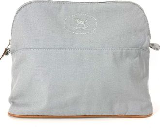 Herm&egrave;s Gray Canvas Pouch (Pre-Owned)