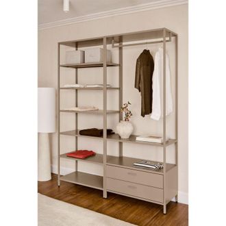 Sklum Armario Modular Abierto De 2 Piezas Con Cajones Y Estanter&iacute;a En Acero Janine Sklum