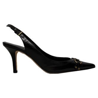 Dior Pre-owned Womens CD Slingback Pumps in Black Leather - Size EU 36