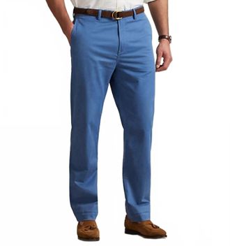 Ralph Lauren Bedford Linen-Cotton Straight Leg Pants In Blue