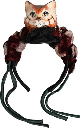 Dolce & Gabbana Fluwelen Bengaalse Kat Zijden Hoofdband - Dames - Accessoires - Veelkleurig - ONE Size - Accessoires
