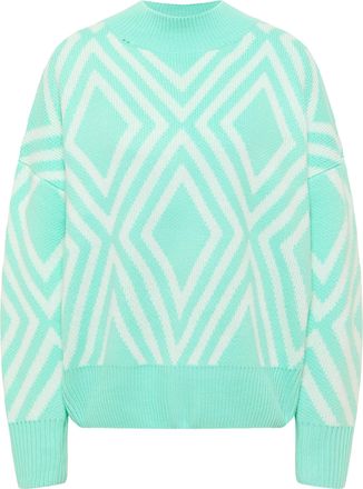 Izia Gebreide trui Dames Aqua wol wit