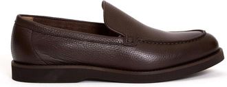 Doucal's Bruin Leren Loafer Moccasin Schoenen - Heren - Loafers - Bruin - 40 1/2 EU - Leer - Schoenen