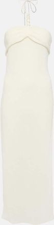 Magda Butrym Pearl-detail halterneck midi dress