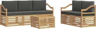 vidaXL Conjunto De Sof&aacute;s De Exterior 6 Uds. Blanco Y Antracita Vidaxl