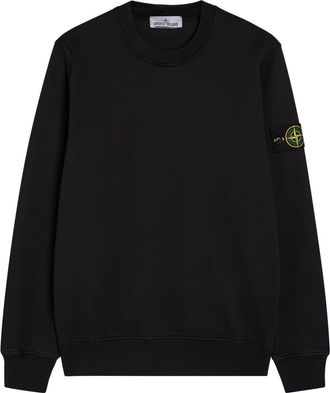 Stone Island Logo Cotton Sweatshirt - Black - Xxl