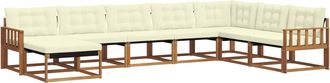 vidaXL Conjunto De Sof&aacute;s De Exterior 8 Uds. Natural Y Crema Vidaxl