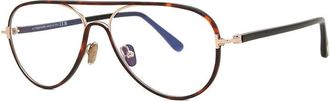 Tom Ford FT5897-B 053 Blonde Havana/Clear Blue Light Block 57mm