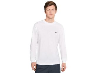 Lacoste Long Sleeved Cotton T-Shirt Mens T Shirt White : 7 (2XL)
