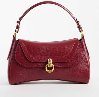Polo Ralph Lauren Borsa in pelle bordeaux con fibbia-Rosso