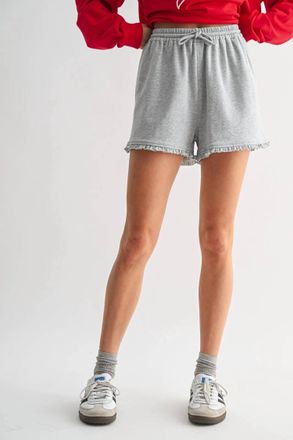 Wishlist Playful Edge Knit Shorts In Grey