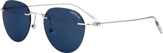 Montblanc Stijlvolle zonnebril Mb 0428S - Heren - Zonnebrillen - Grijs - 51 MM - Accessoires