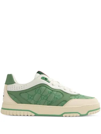 Gucci Re-Web sneakers - men - Canvas/Calf Leather/Calf Leather/Rubber - 6 - Green