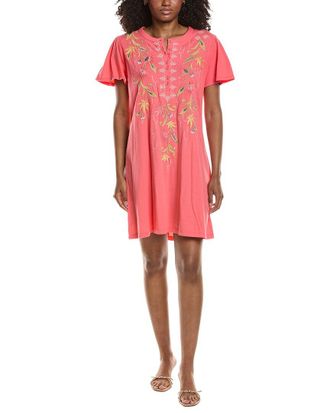 Johnny Was Flutter Sleeve Henley Dress