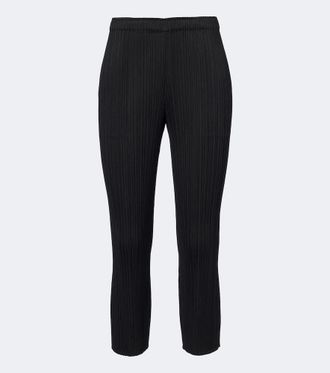 Pleats Please Issey Miyake Pantalones slim cropped slim Basics plisados