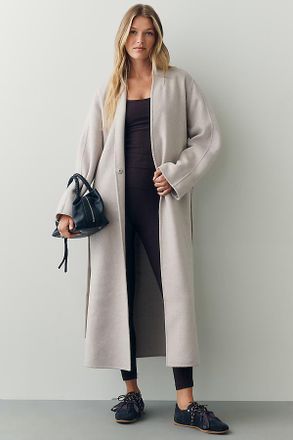 Varley Felice Wool Blend Belted Coat Jacket