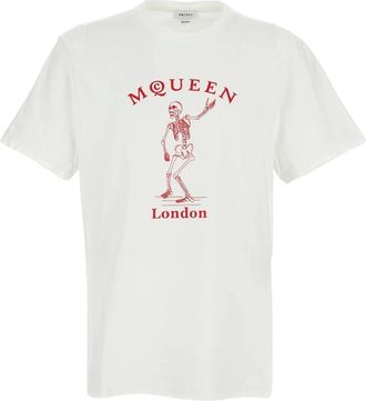 Alexander McQueen Alexander McQueen, T-Shirts, male, White, Size: XL Cotton Crew-neck T-shirt