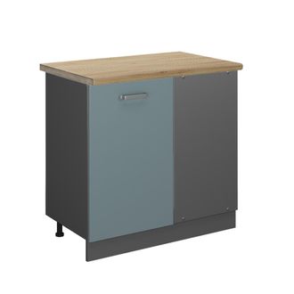 Vicco Armario De Esquina R-line, Gris Azulado, 86 Cm, Et Roble, Vicco