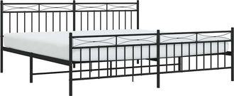 vidaXL Vidaxl - Estructura Cama Sin Colch&oacute;n Con Estribo Metal Negro 193x203 Cm