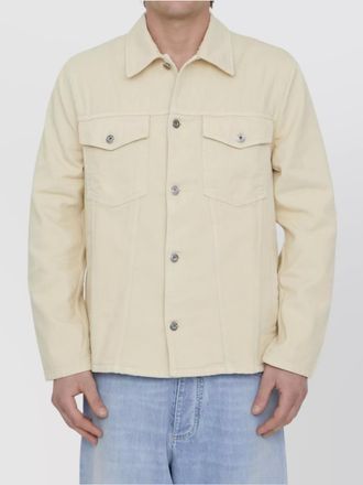 Off-white embroidered motif denim shirt