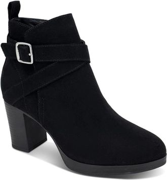 Style & Co. Style & Co Zaharaa Boots Womens Black Almond Toe Block Heel Booties LION611