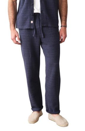 Marine Layer Hugo Cotton Boucl&eacute; Drawstring Pants in Navy at Nordstrom, Size X-Large