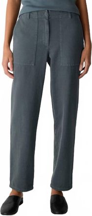 Eileen Fisher Utility Cotton Tapered Pant In Eucalyptus