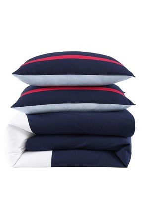 Tommy Hilfiger Iconic Anniversary Seersucker Comforter & Shams Set in Navy Blue/Red/White at Nordstrom, Size Twin