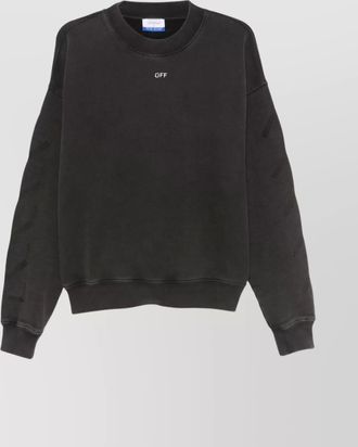 Off-white crew neck graphic print sweater