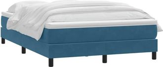 vidaXL Cama Box Spring Con Colch&oacute;n Terciopelo Azul Oscuro 140x210 Cm Vidaxl