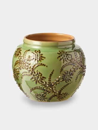 Poterie d'&Eacute;vires Flowers Hand-Painted Ceramic Vase (6.5in/17cm)