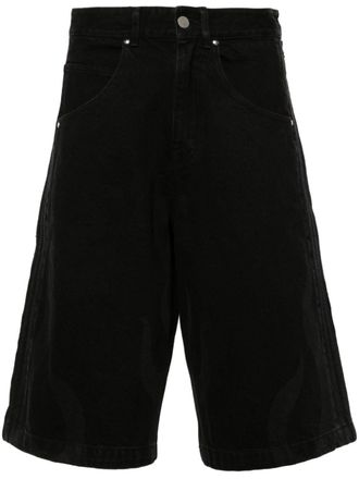 adidas Flames mid-rise denim shorts - Black
