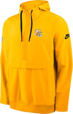 Nike Pittsburgh Steelers Alt Anorak Nike Mens NFL 1/2-Zip Hooded Jacket in Brown | 03AT068YQ7L-J5Z