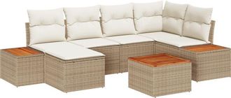 vidaXL Vidaxl - Garden Sofa Set 7 pcs Beige and cream 264 x 154 x 85 cm
