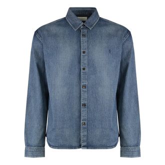 Saint Laurent Heren, Overhemden, Blauw, Maat: XL Denim