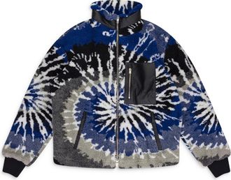 Amiri Blue / Black Tie Dye Fleece Track Jacket