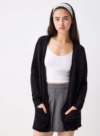 Only Womens Lesly patch pocket open Cardigan Sweater