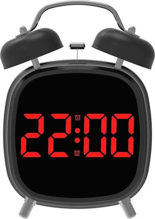 No Brand Reloj Despertador Led Multifuncional, Con Funci&oacute;n De Timbre, Despertador De Alto Volumen Para Uso Dom&eacute;stico, Luz Indicadora Verde, Carcasa Negra