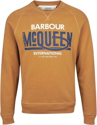 Barbour Randall Crew Sweatshirt met Cornelius Borduurwerk - Heren - Sweatshirts - Oranje - M - Katoen - Hoodies & sweatvesten