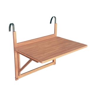 Sweeek Mesa auxiliar de madera para balc&oacute;n, plegable, madera