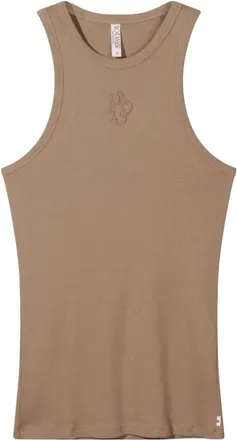 10 Days Fitted Sleeveless Top - Dames - Tops zonder mouwen - Beige - S - Katoen - Tops