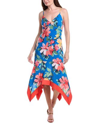 Adrianna Papell Handkerchief Floral Midi Dress