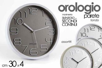Trade Shop Trade Shop - Orologio Da Parete Tondo 30x4 Cm Movimento Silenzioso Elegante Assortiti 684111