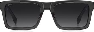 BOSS 56mm Gradient Rectangular Sunglasses in Grey/dark Grey Sf at Nordstrom