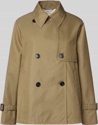 Max Mara Cropped Trenchcoat aus Baumwoll-Mix in Khaki, Gr&ouml;&szlig;e 34