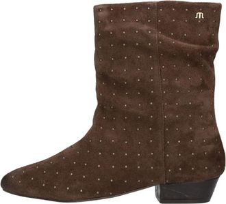 Maruti Amina Enkellaars - Dames - Cowboylaarzen - Bruin - 37 EU - Leer - Schoenen